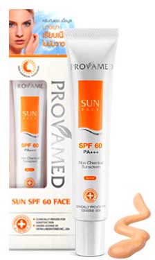 Provamed Sun PA+++ SPF50 โปรวาเมด ซัน เอสพีเอฟ 50 สีขาว 30ml.